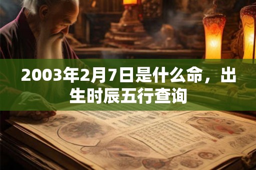2003年2月7日是什么命，出生时辰五行查询