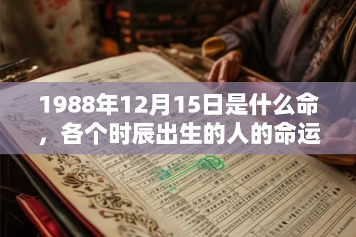 1988年12月15日是什么命，各个时辰出生的人的命运