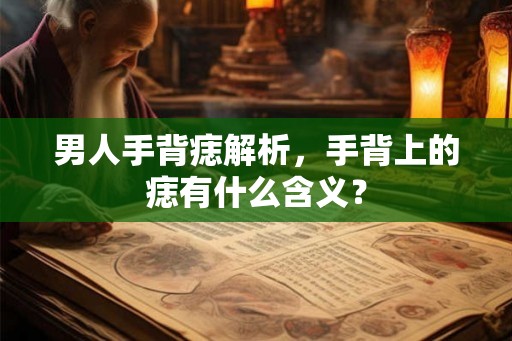 男人手背痣解析，手背上的痣有什么含义？