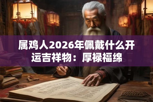 属鸡人2026年佩戴什么开运吉祥物：厚禄福绵