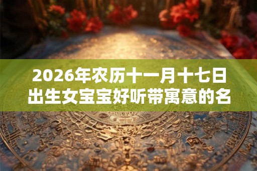 2026年农历十一月十七日出生女宝宝好听带寓意的名字推荐