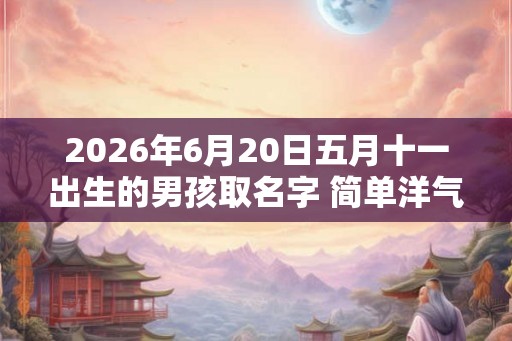 2026年6月20日五月十一出生的男孩取名字 简单洋气