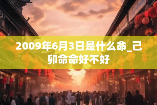 2009年6月3日是什么命_己卯命命好不好