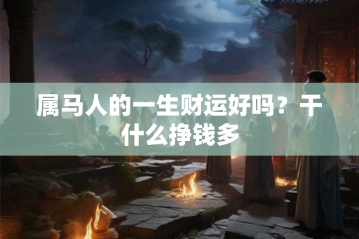 属马人的一生财运好吗？干什么挣钱多