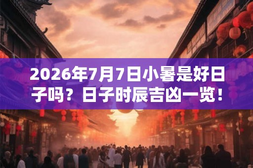 2026年7月7日小暑是好日子吗？日子时辰吉凶一览！