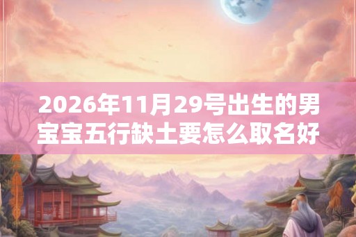 2026年11月29号出生的男宝宝五行缺土要怎么取名好