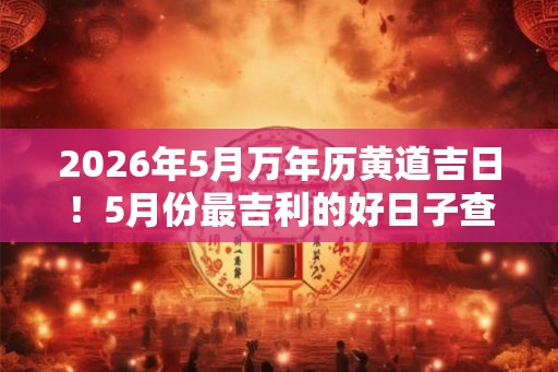 2026年5月万年历黄道吉日！5月份最吉利的好日子查询