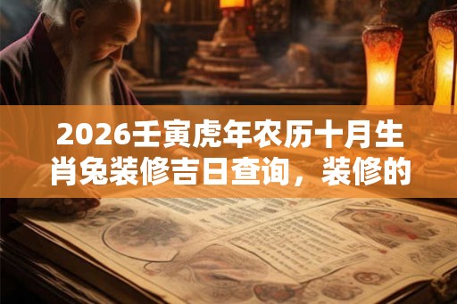 2026壬寅虎年农历十月生肖兔装修吉日查询，装修的时候注意什么布局？