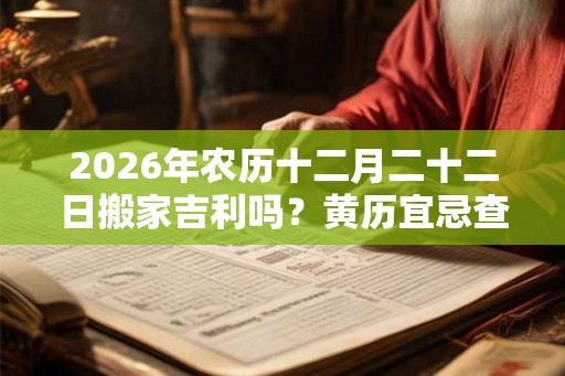 2026年农历十二月二十二日搬家吉利吗？黄历宜忌查询