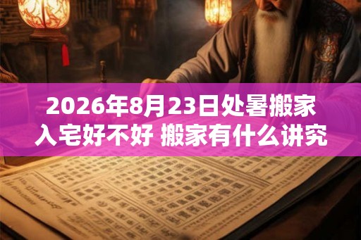2026年8月23日处暑搬家入宅好不好 搬家有什么讲究