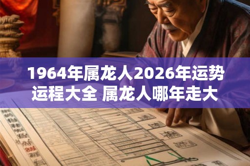 1964年属龙人2026年运势运程大全 属龙人哪年走大运 1964年属龙人2026年运势运程大全 属龙人哪年走大运