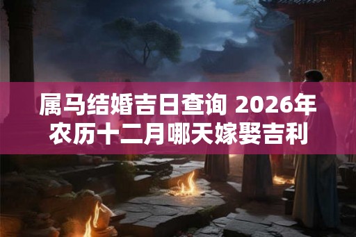 属马结婚吉日查询 2026年农历十二月哪天嫁娶吉利