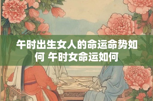 午时出生女人的命运命势如何 午时女命运如何