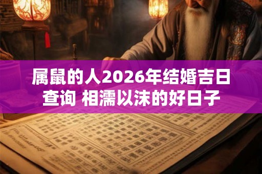 属鼠的人2026年结婚吉日查询 相濡以沫的好日子