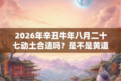 2026年辛丑牛年八月二十七动土合适吗？是不是黄道吉日？