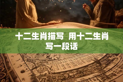 十二生肖描写  用十二生肖写一段话