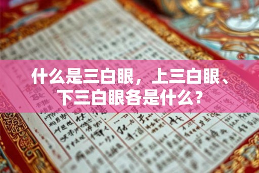 什么是三白眼，上三白眼、下三白眼各是什么？