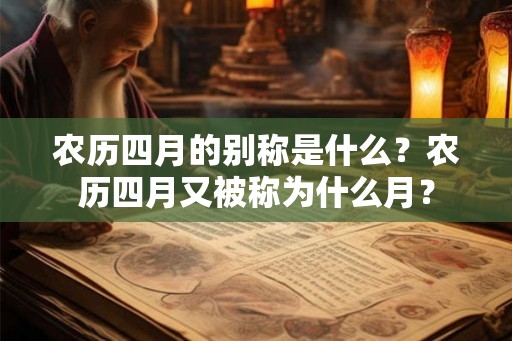 农历四月的别称是什么？农历四月又被称为什么月？
