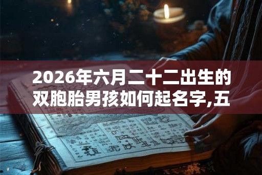 2026年六月二十二出生的双胞胎男孩如何起名字,五行属什么？