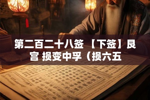 第二百二十八签 【下签】艮宫 损变中孚(损六五 第二百二十八签 【下签】艮宫 损变中孚(损六五