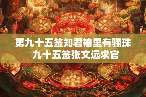 第九十五签知君袖里有骊珠  九十五签张文远求官