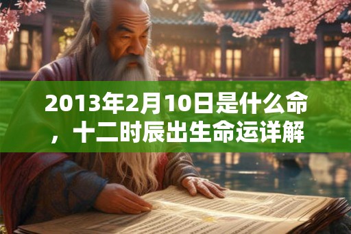 2013年2月10日是什么命，十二时辰出生命运详解