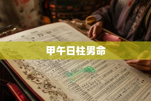 甲午日柱男命 甲午日柱男命