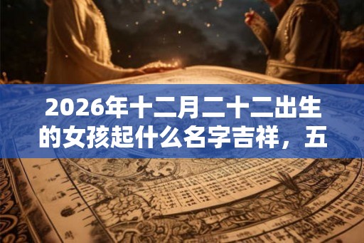 2026年十二月二十二出生的女孩起什么名字吉祥，五行属什么