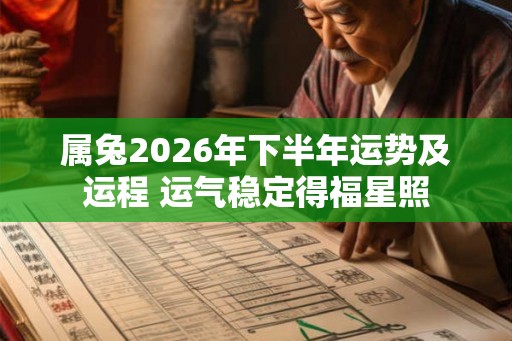 属兔2026年下半年运势及运程 运气稳定得福星照