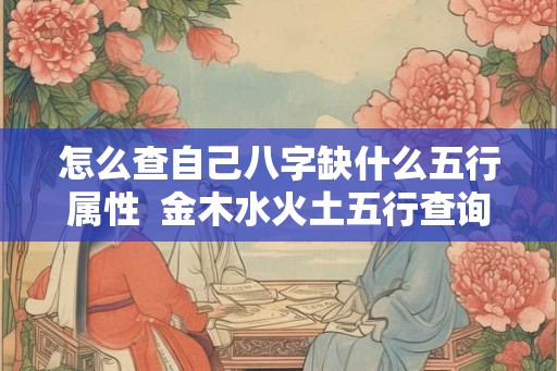 怎么查自己八字缺什么五行属性  金木水火土五行查询表