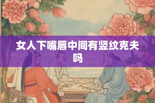 女人下嘴唇中间有竖纹克夫吗