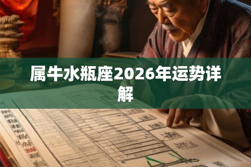 属牛水瓶座2026年运势详解