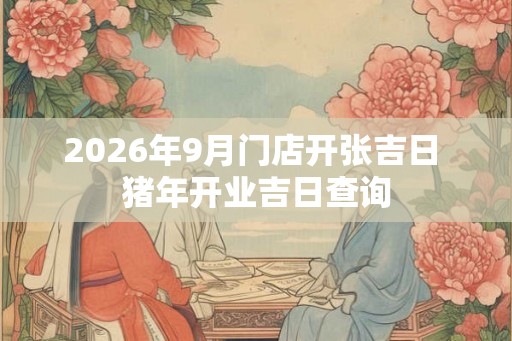 2026年9月门店开张吉日 猪年开业吉日查询