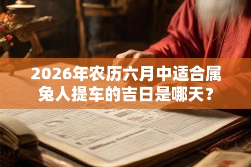 2026年农历六月中适合属兔人提车的吉日是哪天？
