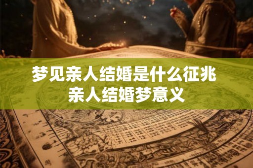 梦见亲人结婚是什么征兆 亲人结婚梦意义
