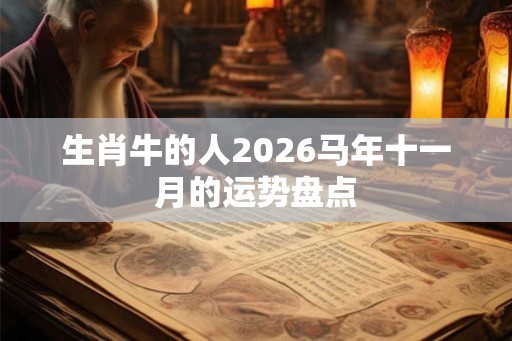 生肖牛的人2026马年十一月的运势盘点