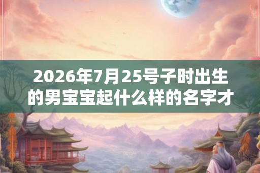 2026年7月25号子时出生的男宝宝起什么样的名字才好听