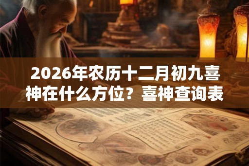 2026年农历十二月初九喜神在什么方位?喜神查询表 2026年农历十二月初九喜神在什么方位?喜神查询表