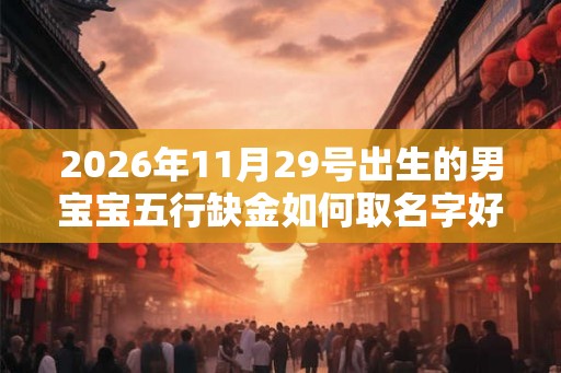 2026年11月29号出生的男宝宝五行缺金如何取名字好