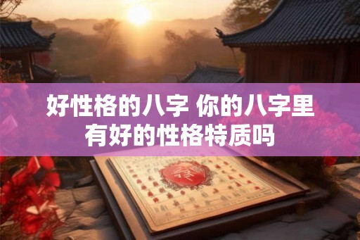 好性格的八字 你的八字里有好的性格特质吗
