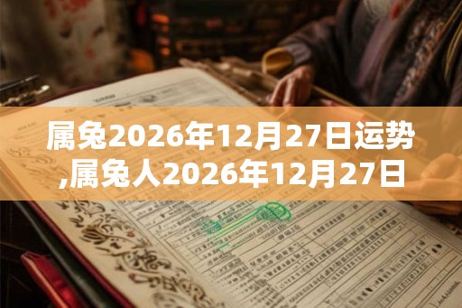 属兔2026年12月27日运势,属兔人2026年12月27日财运,生肖兔2026年12月27日运势