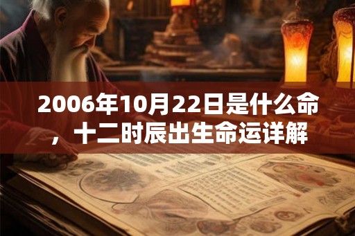 2006年10月22日是什么命,十二时辰出生命运详解 2006年10月22日是什么命,十二时辰出生命运详解