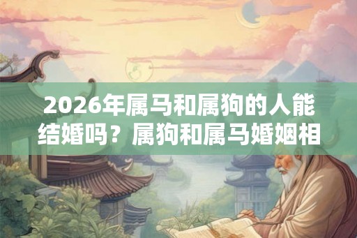 2026年属马和属狗的人能结婚吗？属狗和属马婚姻相配吗？