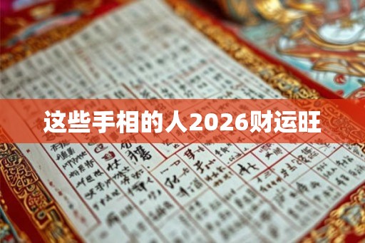 这些手相的人2026财运旺