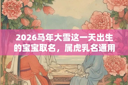 2026马年大雪这一天出生的宝宝取名，属虎乳名通用
