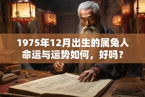 1975年12月出生的属兔人命运与运势如何，好吗？