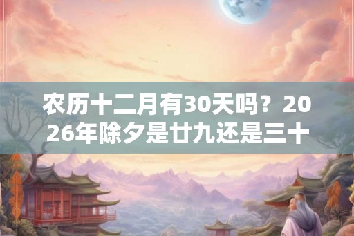 农历十二月有30天吗？2026年除夕是廿九还是三十