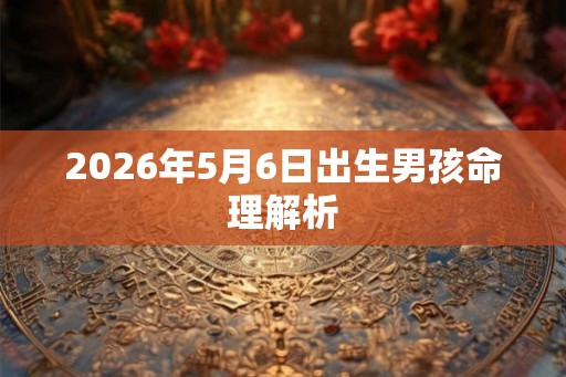 2026年5月6日出生男孩命理解析