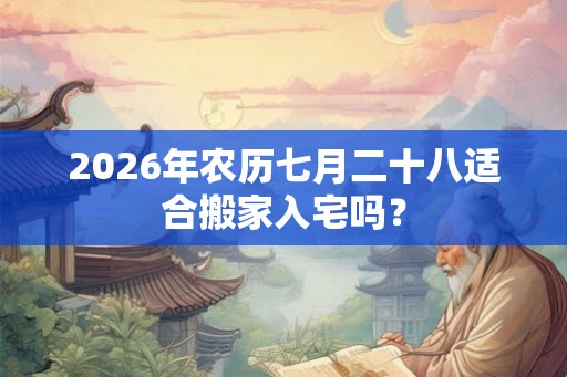 2026年农历七月二十八适合搬家入宅吗？