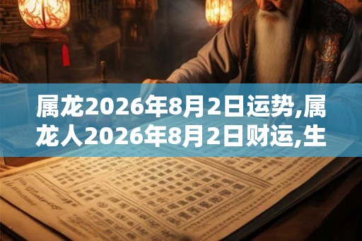 属龙2026年8月2日运势,属龙人2026年8月2日财运,生肖龙2026年8月2日运势